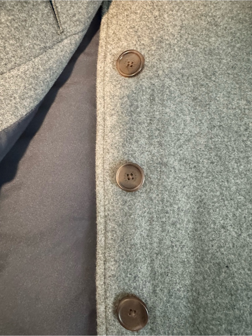 Women’s Gray Wool Blend Driving Coat - Picture 7 of 13